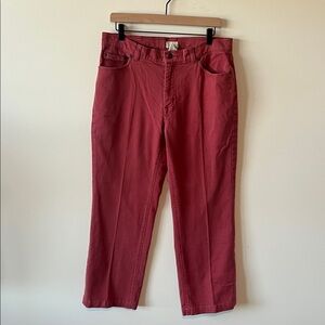 LL Bean Double L Salmon Pink/Red Women’s Regular 12 Cotton Denim Pants OGFQ4